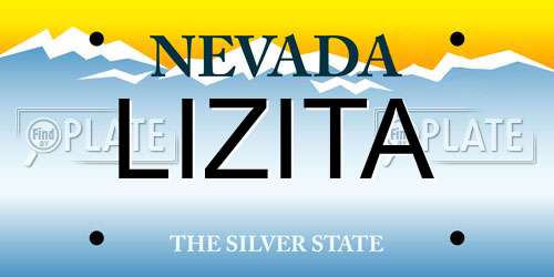 LIZITA Nevada License Plate