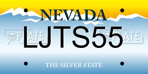 LJTS55 Nevada License Plate