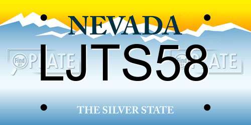 LJTS58 Nevada License Plate