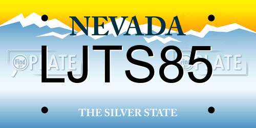 LJTS85 Nevada License Plate