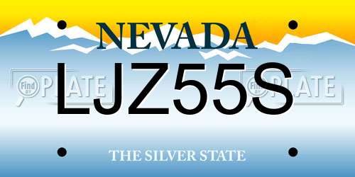 LJZ55S Nevada License Plate