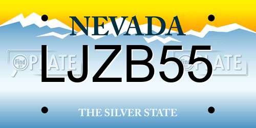 LJZB55 Nevada License Plate