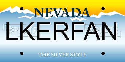 LKERFAN Nevada License Plate