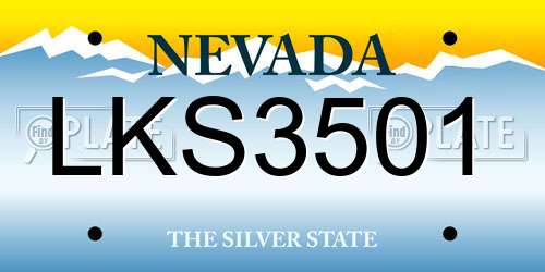 LKS3501 Nevada License Plate