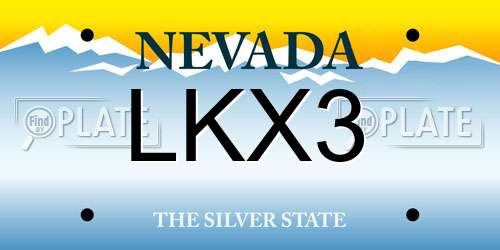 LKX3 Nevada License Plate