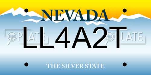 LL4A2T Nevada License Plate