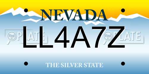LL4A7Z Nevada License Plate