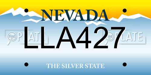 LLA427 Nevada License Plate