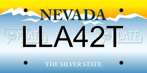 LLA42T Nevada License Plate