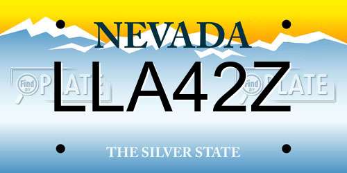 LLA42Z Nevada License Plate