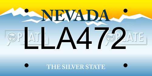 LLA472 Nevada License Plate