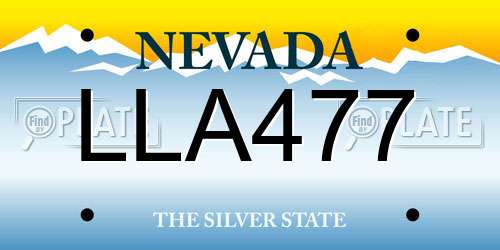 LLA477 Nevada License Plate