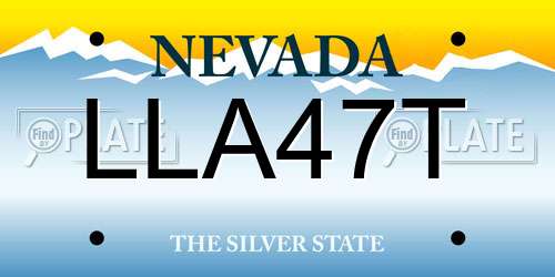 LLA47T Nevada License Plate