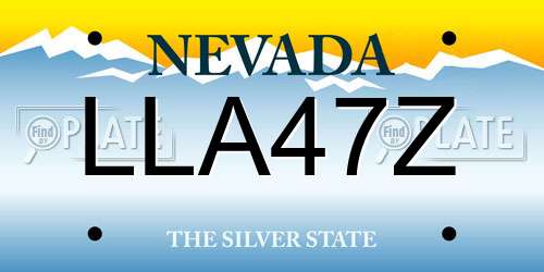 LLA47Z Nevada License Plate