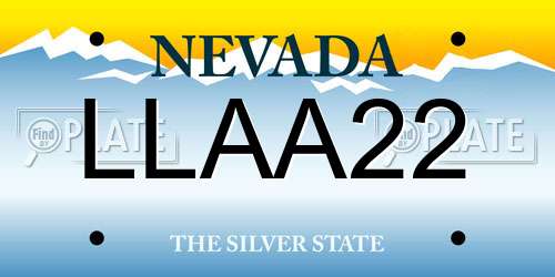 LLAA22 Nevada License Plate