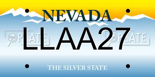LLAA27 Nevada License Plate