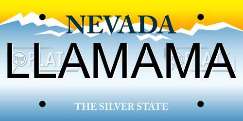 LLAMAMA Nevada License Plate