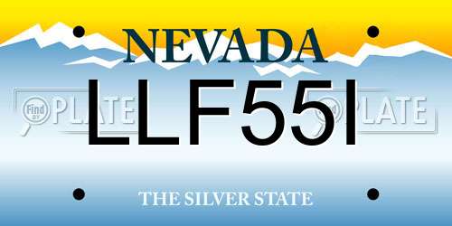 LLF55I Nevada License Plate