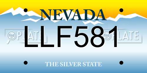 LLF581 Nevada License Plate