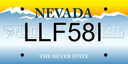 LLF58I Nevada License Plate