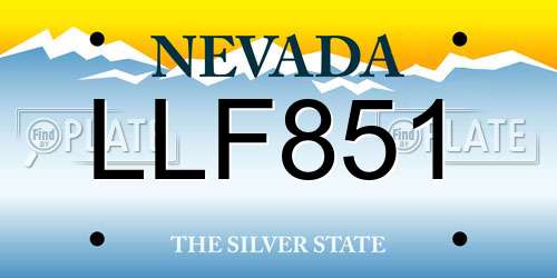 LLF851 Nevada License Plate