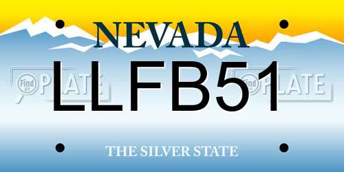 LLFB51 Nevada License Plate