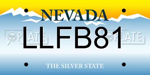 LLFB81 Nevada License Plate