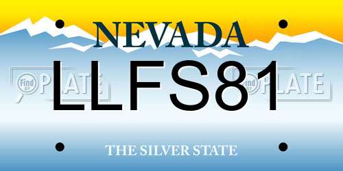 LLFS81 Nevada License Plate