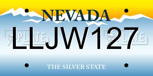 LLJW127 Nevada License Plate