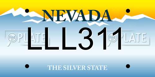 LLL311 Nevada License Plate