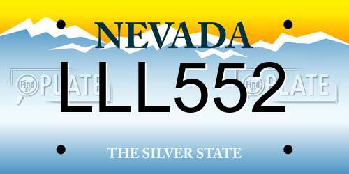 LLL552 Nevada License Plate