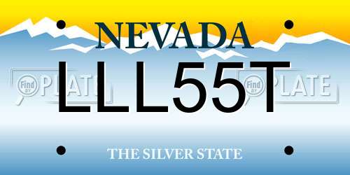 LLL55T Nevada License Plate