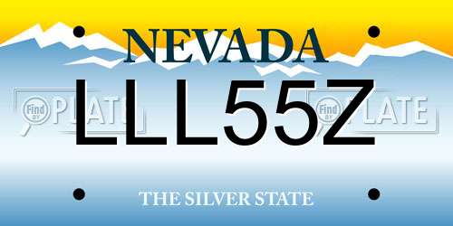 LLL55Z Nevada License Plate