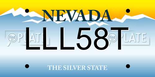 LLL58T Nevada License Plate