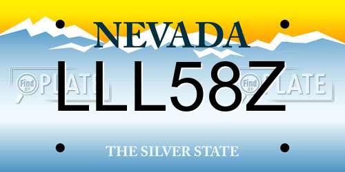 LLL58Z Nevada License Plate