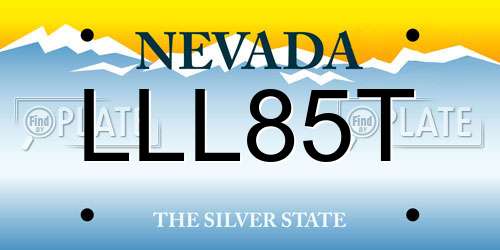 LLL85T Nevada License Plate