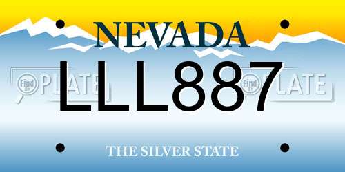 LLL887 Nevada License Plate