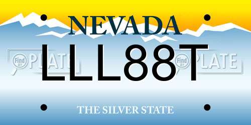 LLL88T Nevada License Plate