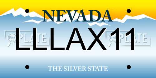 LLLAX11 Nevada License Plate