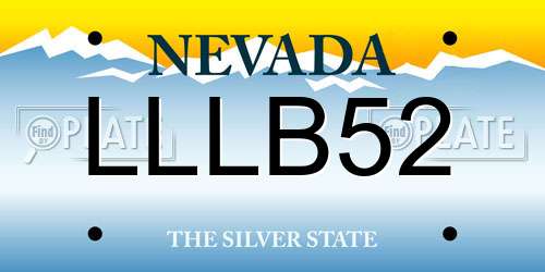LLLB52 Nevada License Plate
