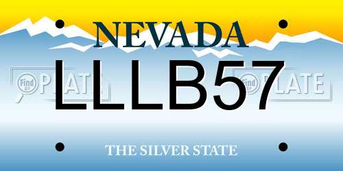 LLLB57 Nevada License Plate