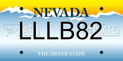 LLLB82 Nevada License Plate