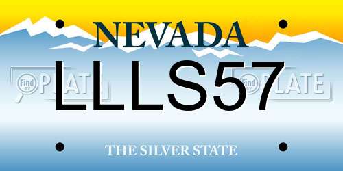 LLLS57 Nevada License Plate