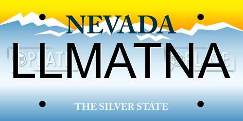 LLMATNA Nevada License Plate