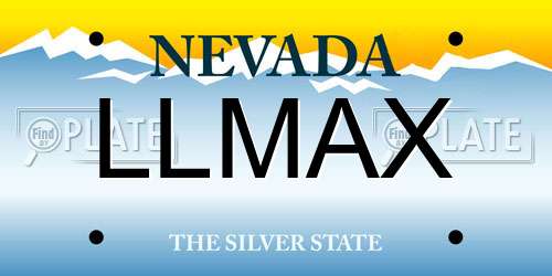 LLMAX Nevada License Plate