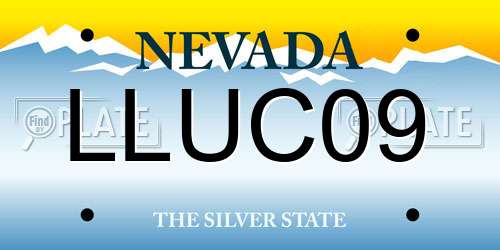 LLUC09 Nevada License Plate