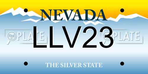 LLV23 Nevada License Plate