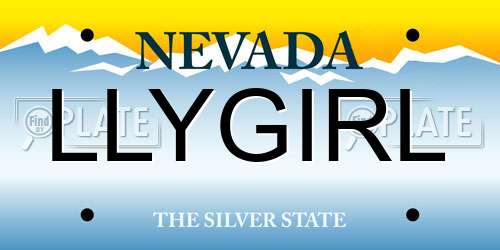 LLYGIRL Nevada License Plate