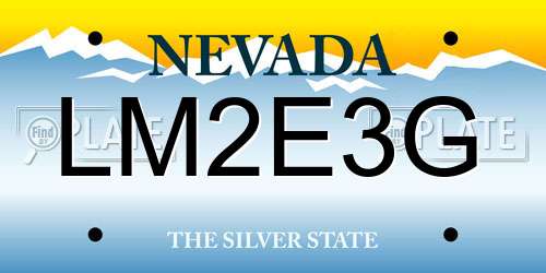 LM2E3G Nevada License Plate