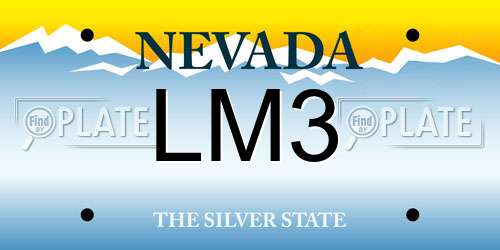 LM3 Nevada License Plate